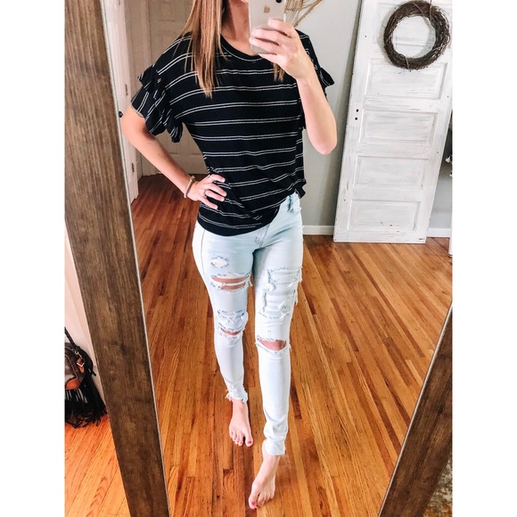 Buckle Tops - Miss me striped top